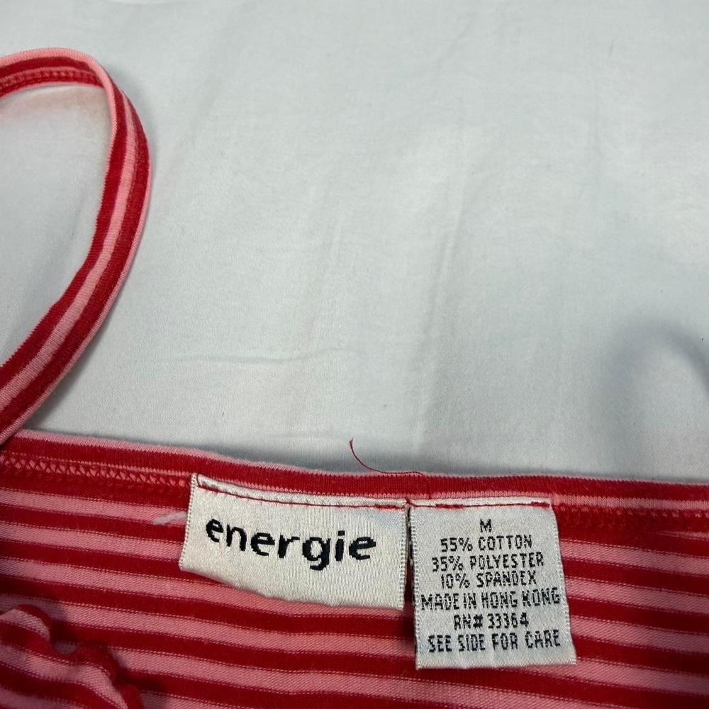 Vintage y2k Energie red & white striped babydoll tank top - Picture 3 of 5